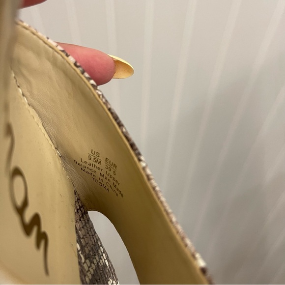 Sam Edelman Tesma Snake Skin Print Leather Wedge Mule Sandal Sz 9.5 - Picture 10 of 10